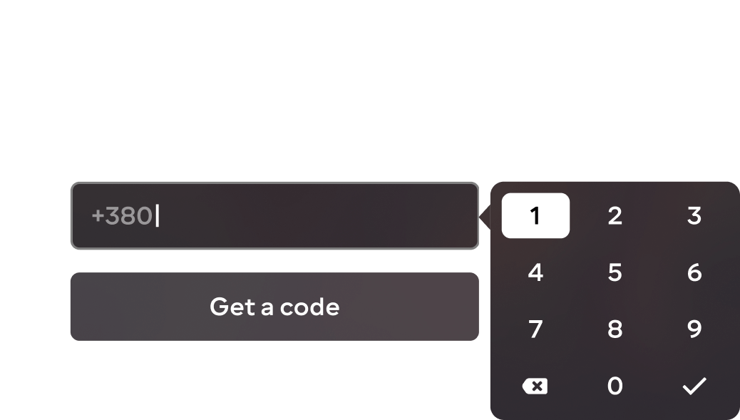 Phone number input panel
