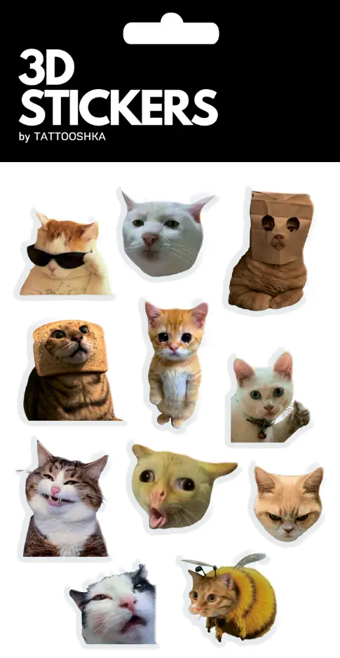 3D стікери «Fanny cats mems»