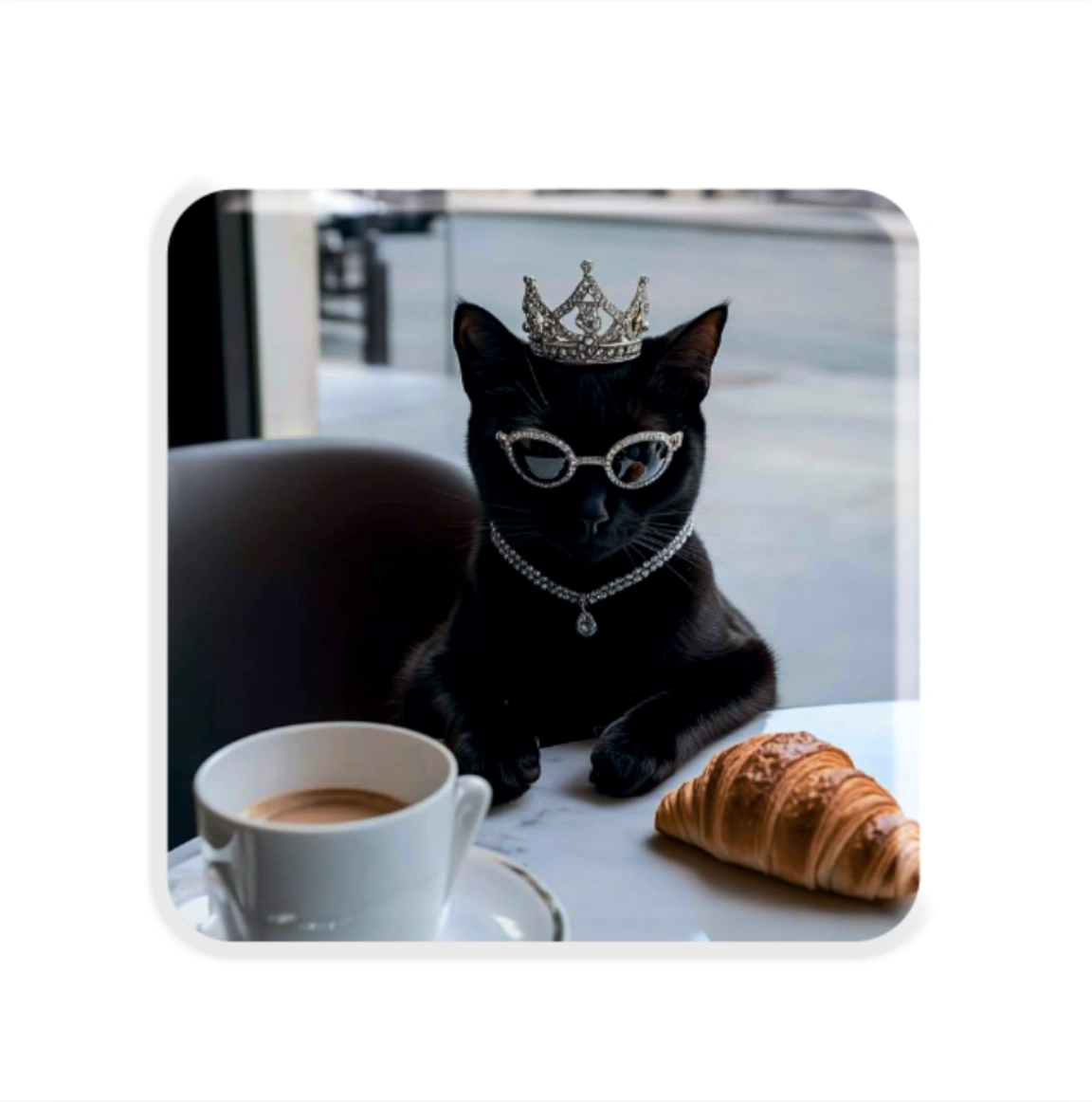 Обкладинка "3D стікер «Rich black cat»"