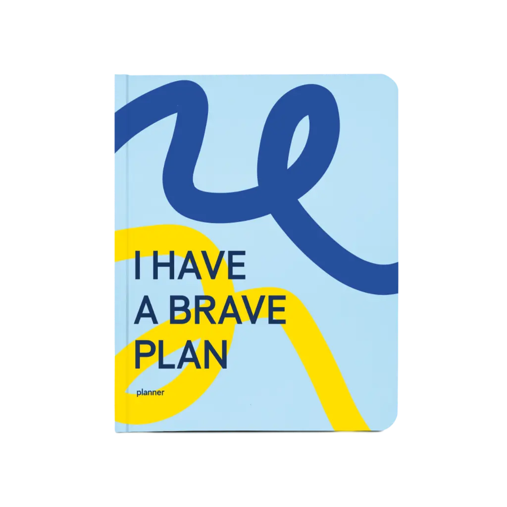 Обкладинка "Блокнот для планування "I HAVE A BRAVE PLAN" патріотичний блакитний"