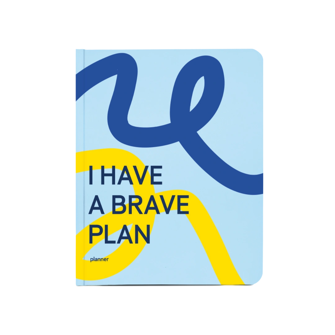 Обкладинка "Блокнот для планування "I HAVE A BRAVE PLAN" патріотичний блакитний"