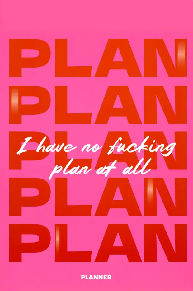 Обкладинка "Блокнот для планування «I HAVE NO PLAN AT ALL mini» рожевий"