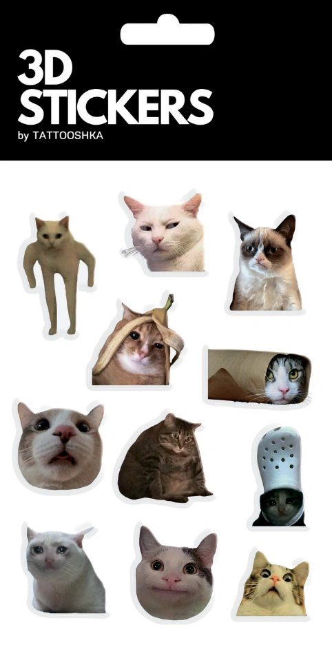 3D стікери «Сats mood mems»