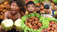 Ultimate Rainforest Survival: Mouthwatering Fried Chicken Wings & Legs Recipe with Coconut Juice