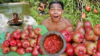 Primitive Boy Picks and Eats Delicious Rose Apple in the Wild | Amazing Primitive Technology