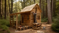 Building a House and Garage from Old Pallets | Alone in the Woods