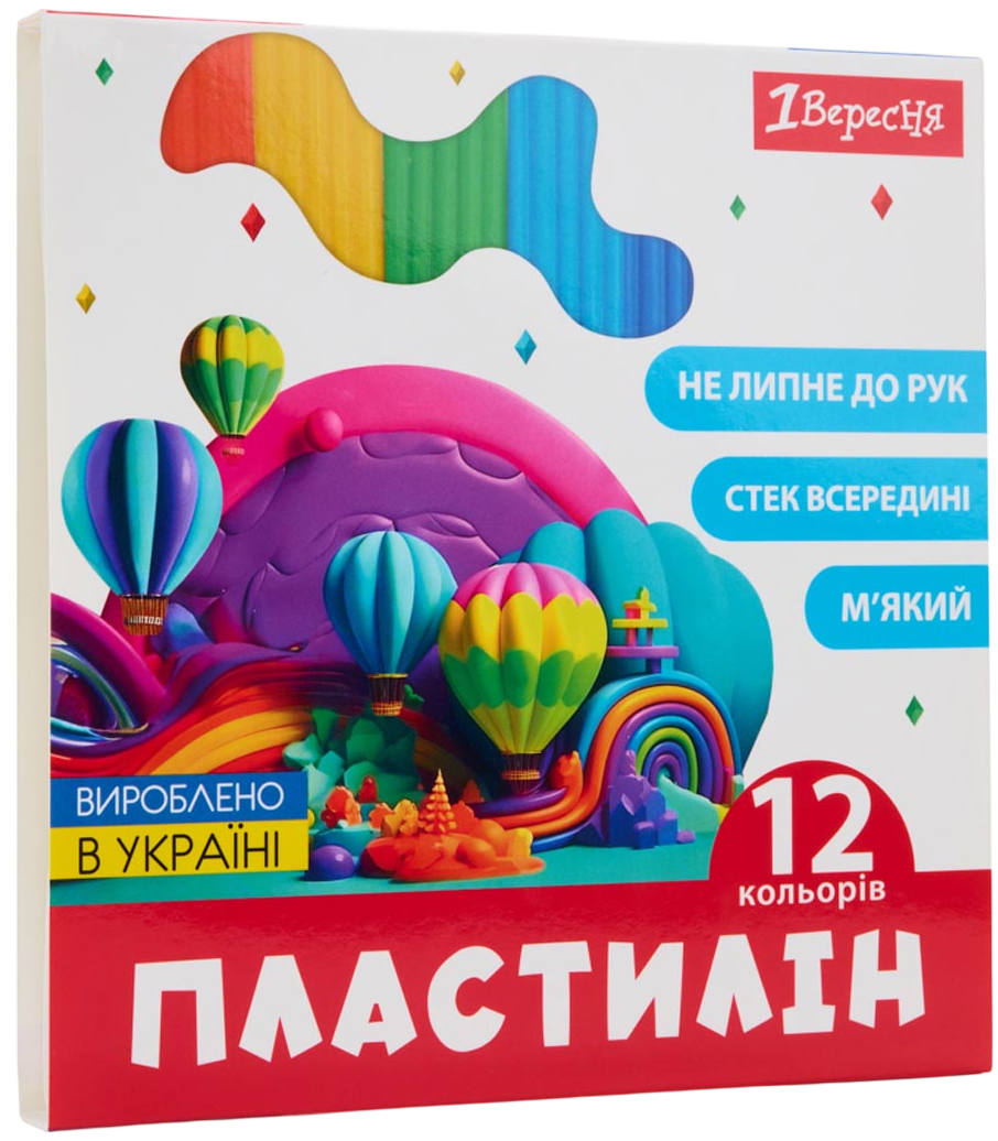 Пластилін 1Вересня 12 кольорів