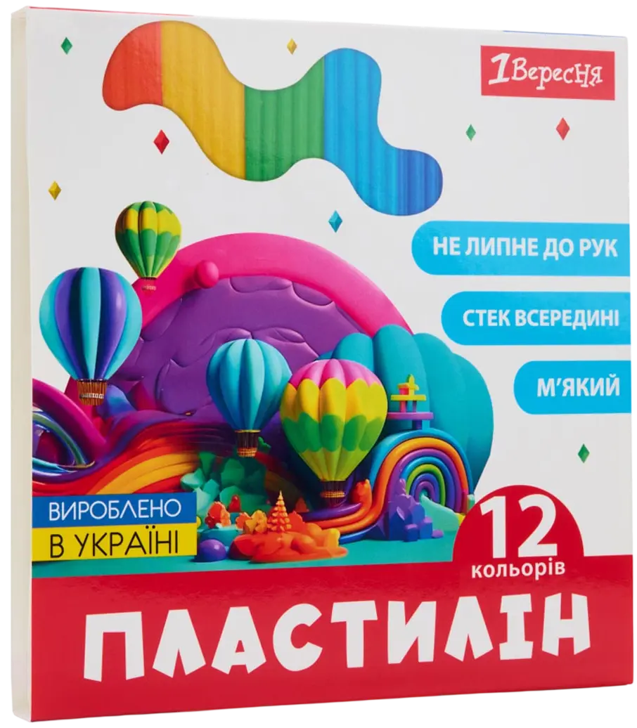 Пластилін 1Вересня 12 кольорів