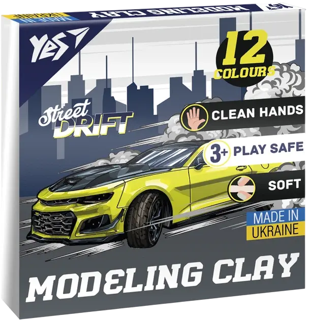 Обкладинка "Пластилін Yes 12 кольорів Drift King"