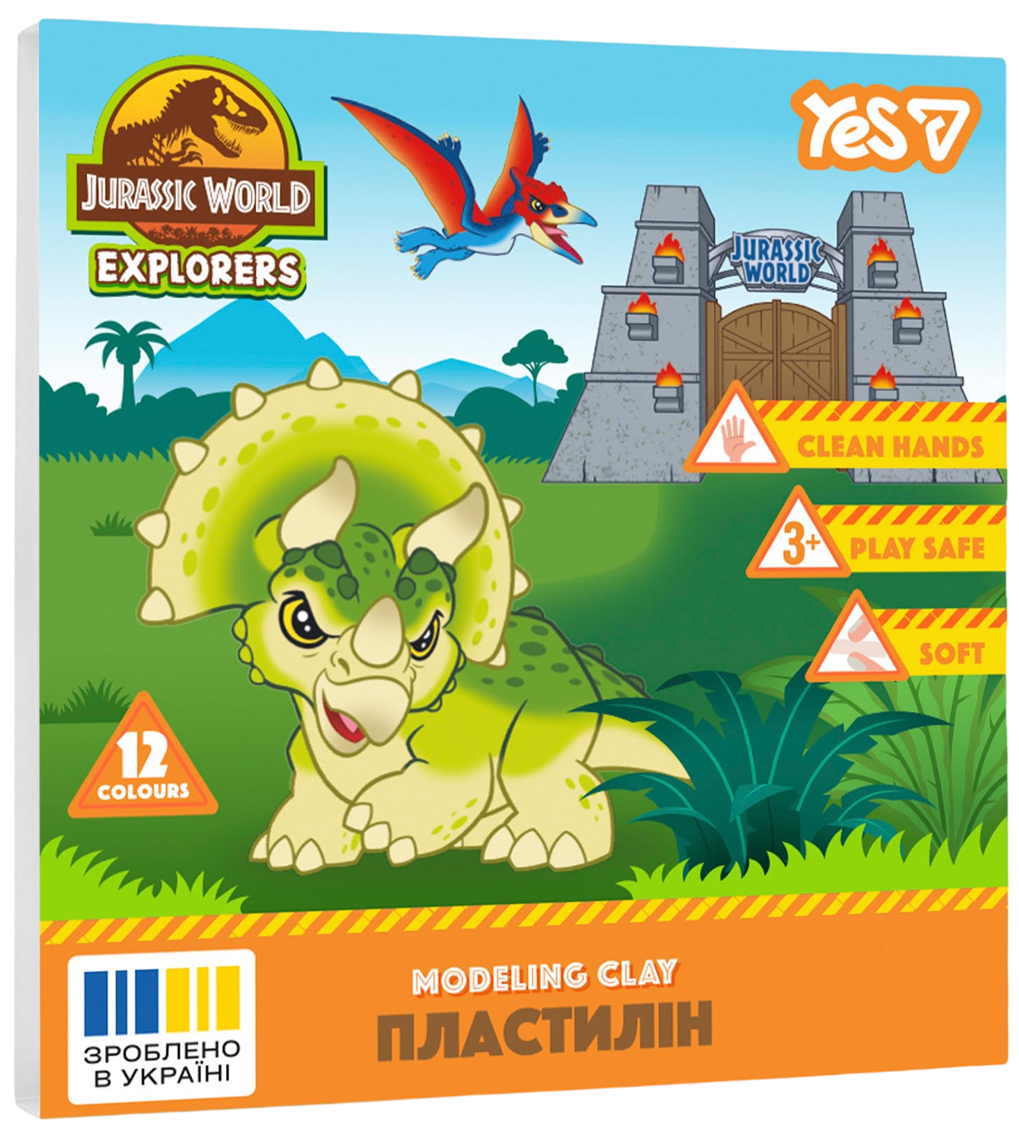 Пластилін YES 12 кольорів Jurassic World.Kids