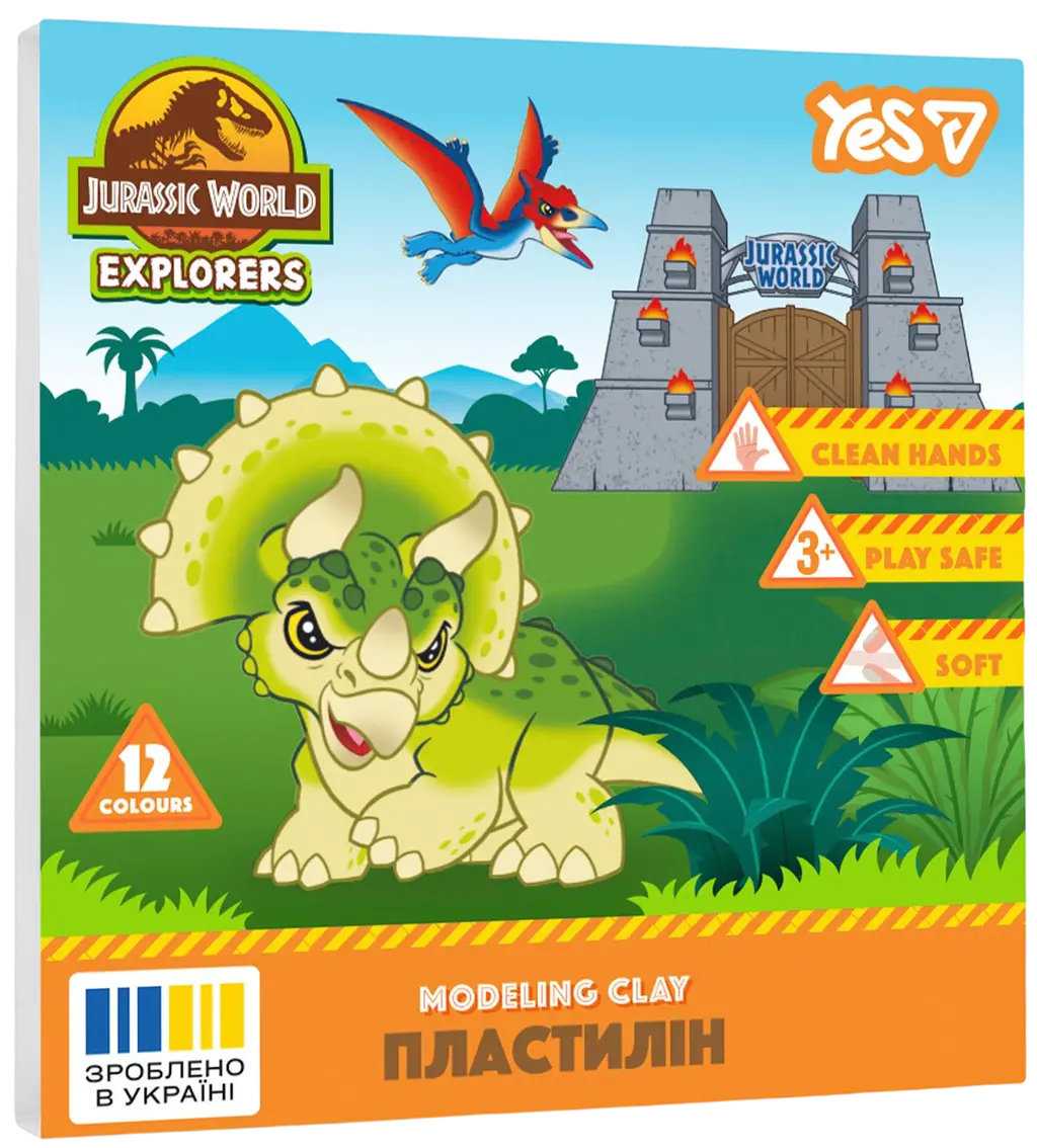 Обкладинка "Пластилін Yes 12 кольорів Jurassic World.Kids"