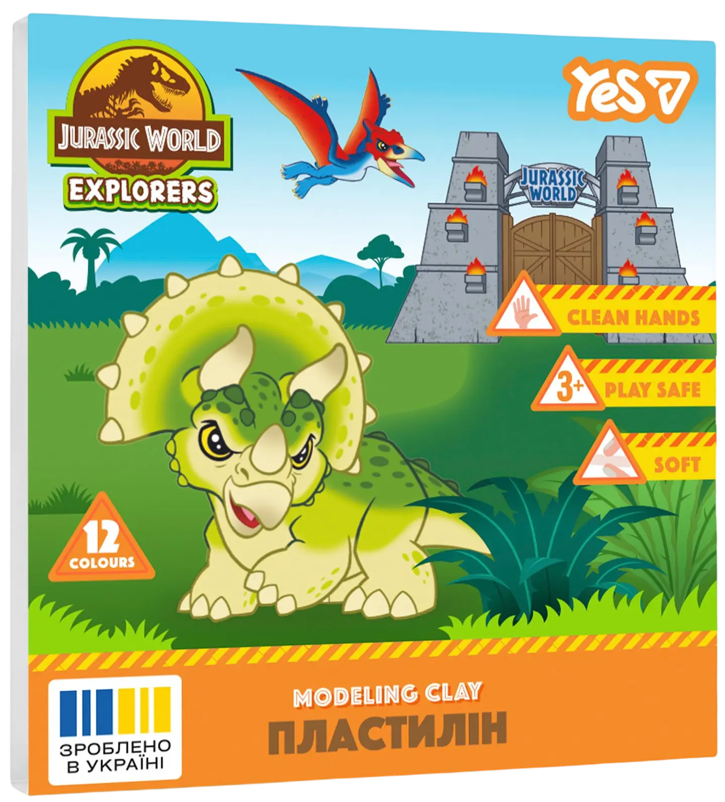 Пластилін Yes 12 кольорів Jurassic World.Kids