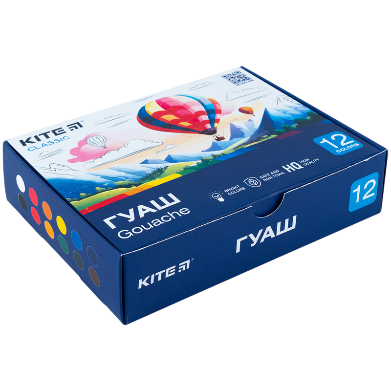 Гуаш 12 кольорів Kite Classic
