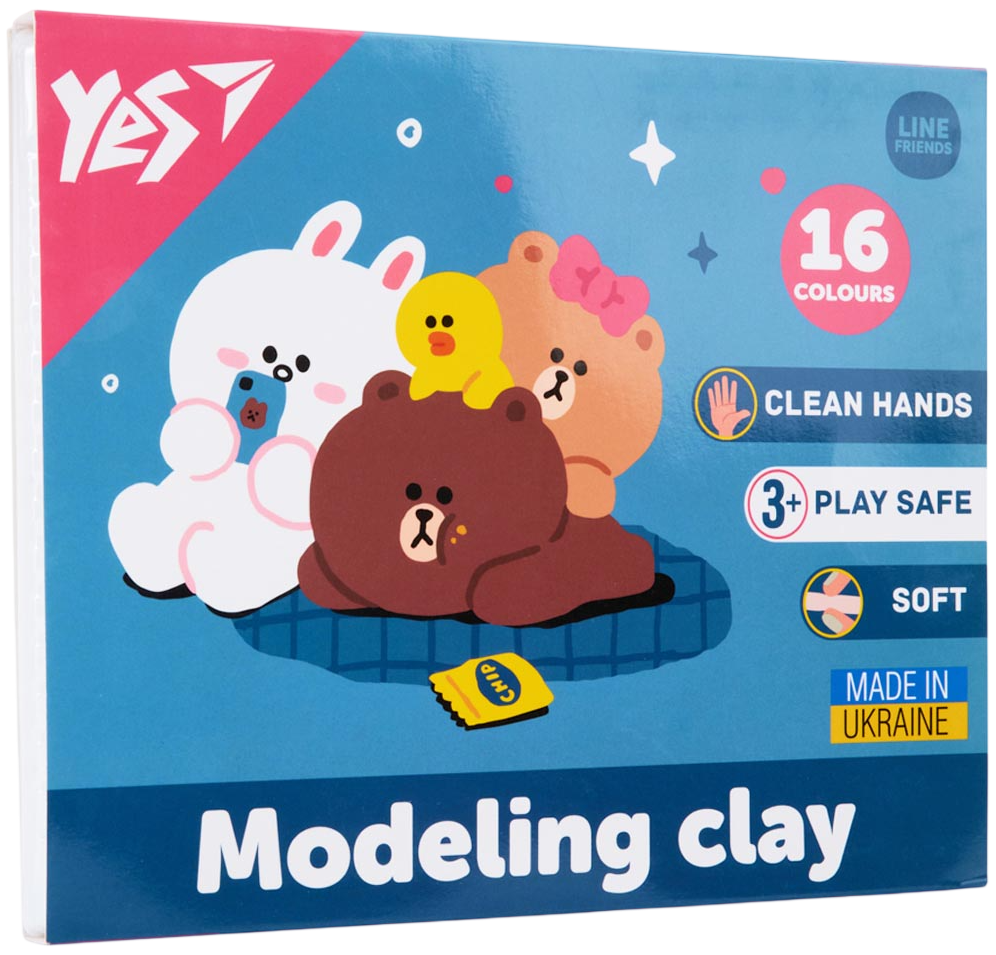 Пластилін Yes 16 кольорів Line Friends