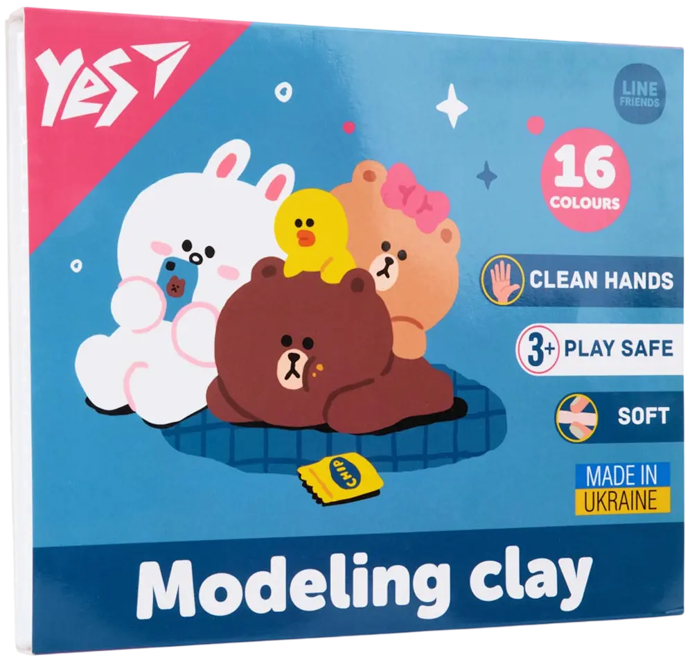 Пластилін Yes 16 кольорів  Line Friends