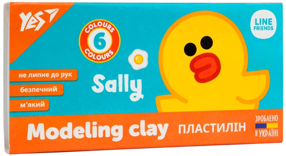 Обкладинка "Пластилін YES 6 кольорів Line Friends"