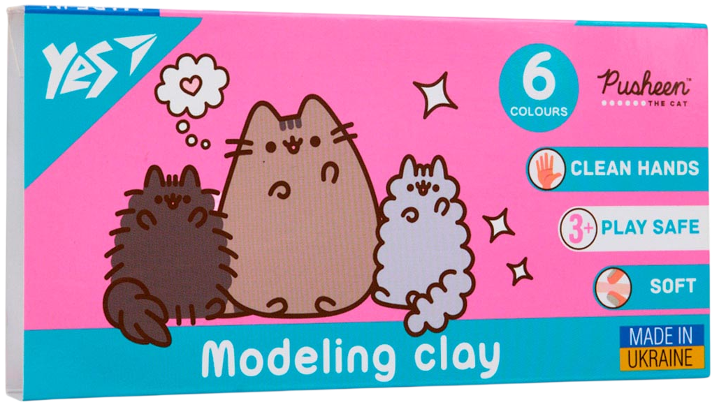 Пластилін Yes 6 кольорів Pusheen