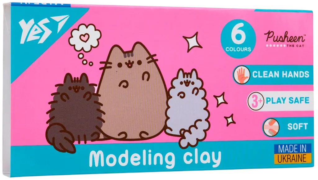 Обкладинка "Пластилін Yes 6 кольорів Pusheen"