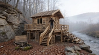 Man Turns FREE Abandoned Pallets into a Real House in the Forest | Full Build