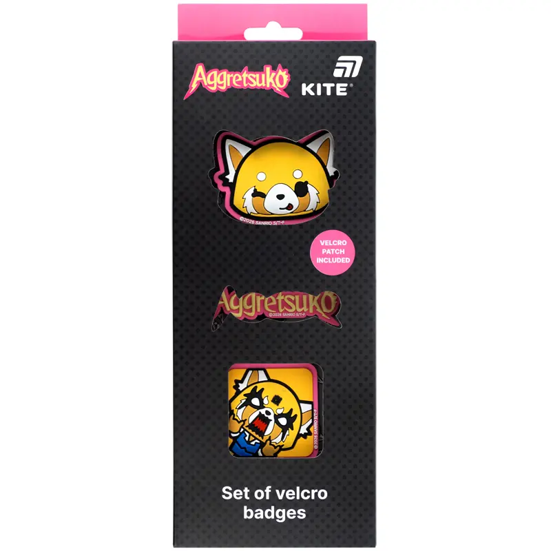 Набір бейджів на липучці Kite Aggretsuko (3 шт)