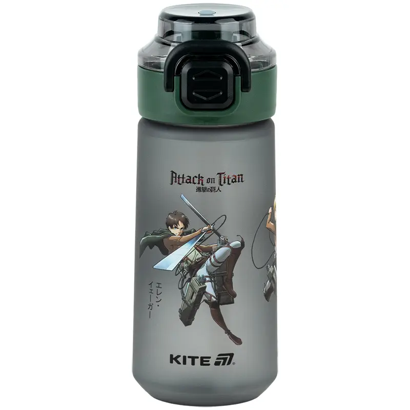 Обкладинка "Пляшечка для води Kite Attack on Titan, 560 мл (сіра)"