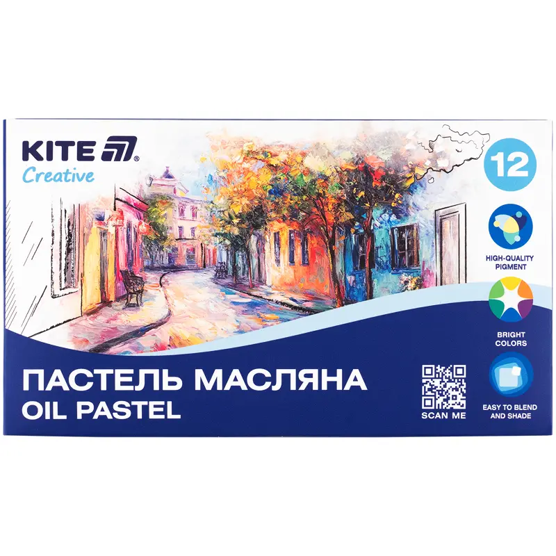 Пастель масляна Kite Creative (12 кольорів)
