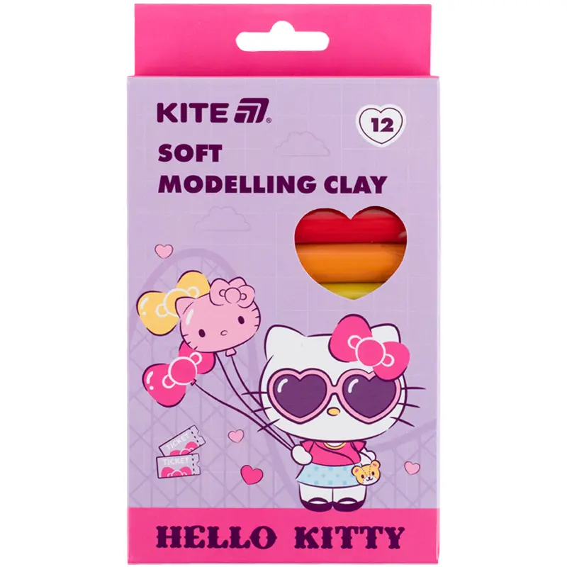Обкладинка "Пластилін восковий Kite Hello Kitty (12 кольорів, 200 г)"