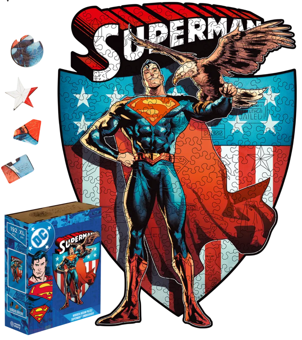 Обкладинка "Wooden jigsaw puzzle Superman: Unbreakable / Дерев’яний фігурний пазл Супермен: Незламний (XL / А3)"
