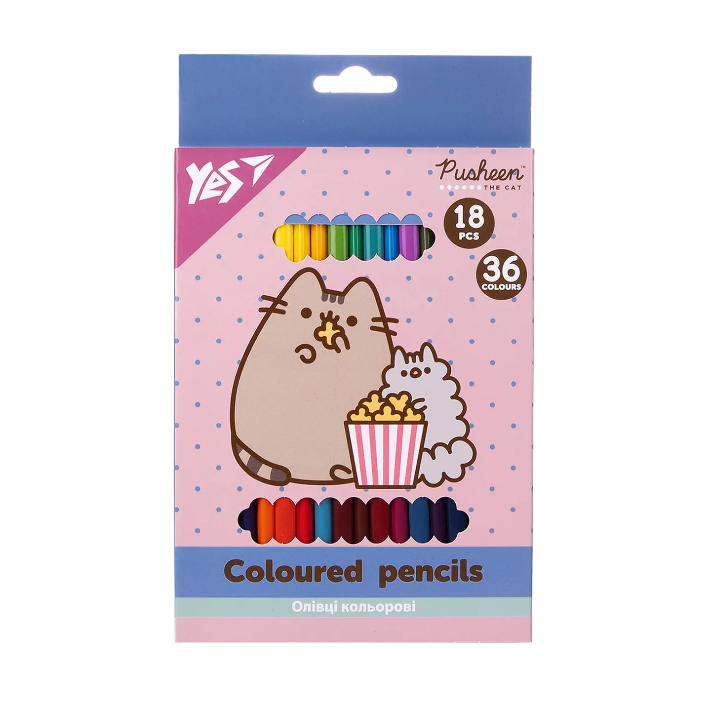 Олівці кольорові YES 18/36 кольорів Pusheen