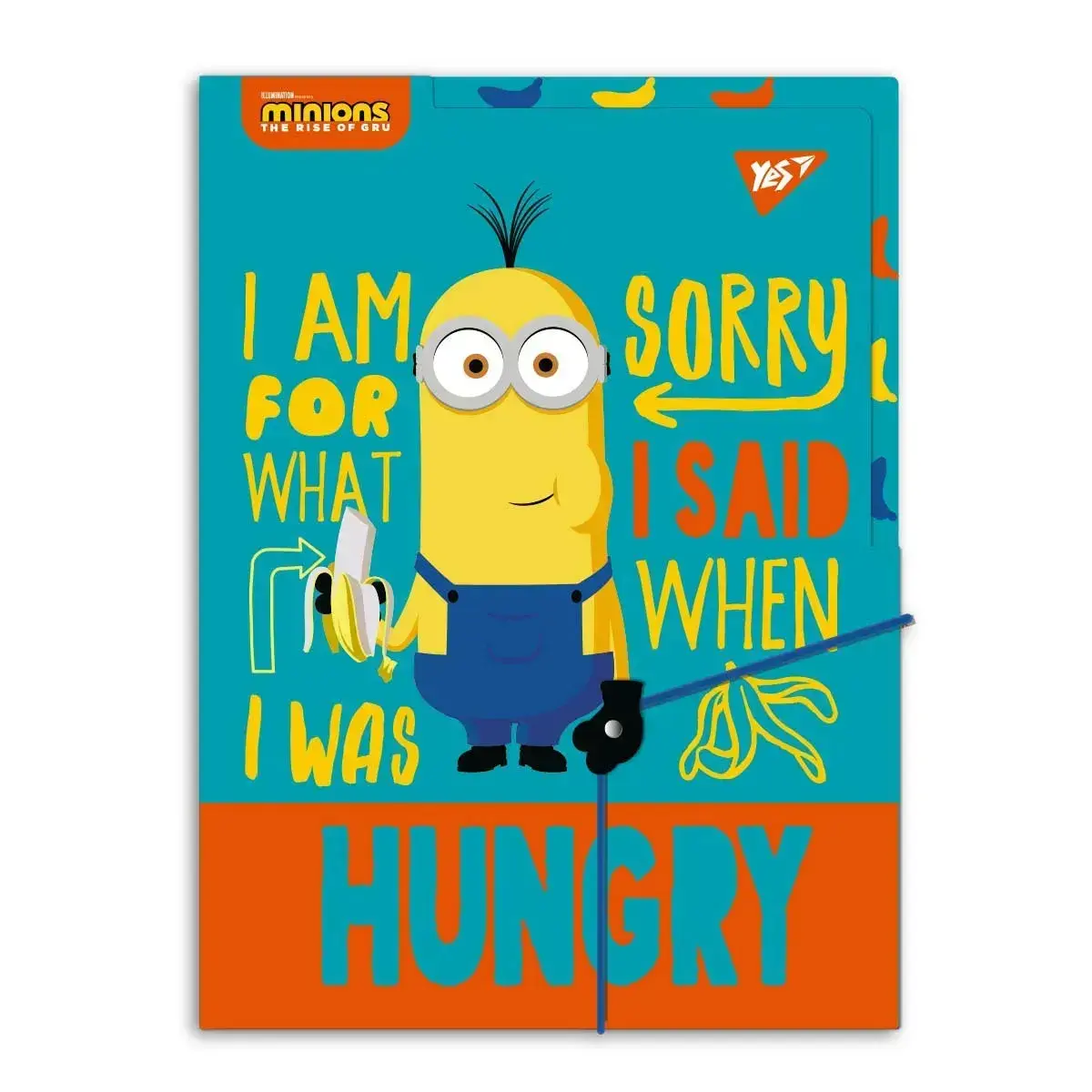 Папка YES А4 c 3 роздільниками на гумці Minions Kevin