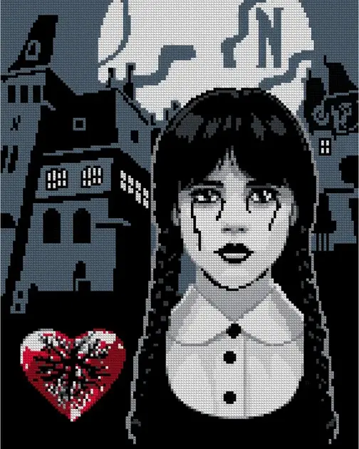 Обкладника "Алмазна мозаїка SANTI Wednesday.Secretsof Nevermore, 40*50 см, на підрамнику" Обкладинка "Алмазна мозаїка SANTI Wednesday.Secretsof Nevermore, 40*50 см, на підрамнику"