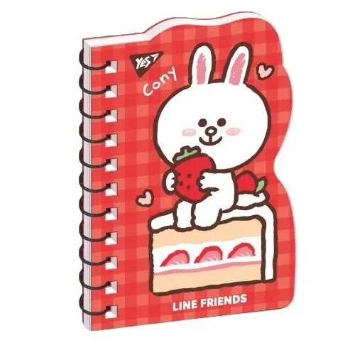 Блокнот YES В7/60 подв. спіраль Line Friends.Cony, клітинка