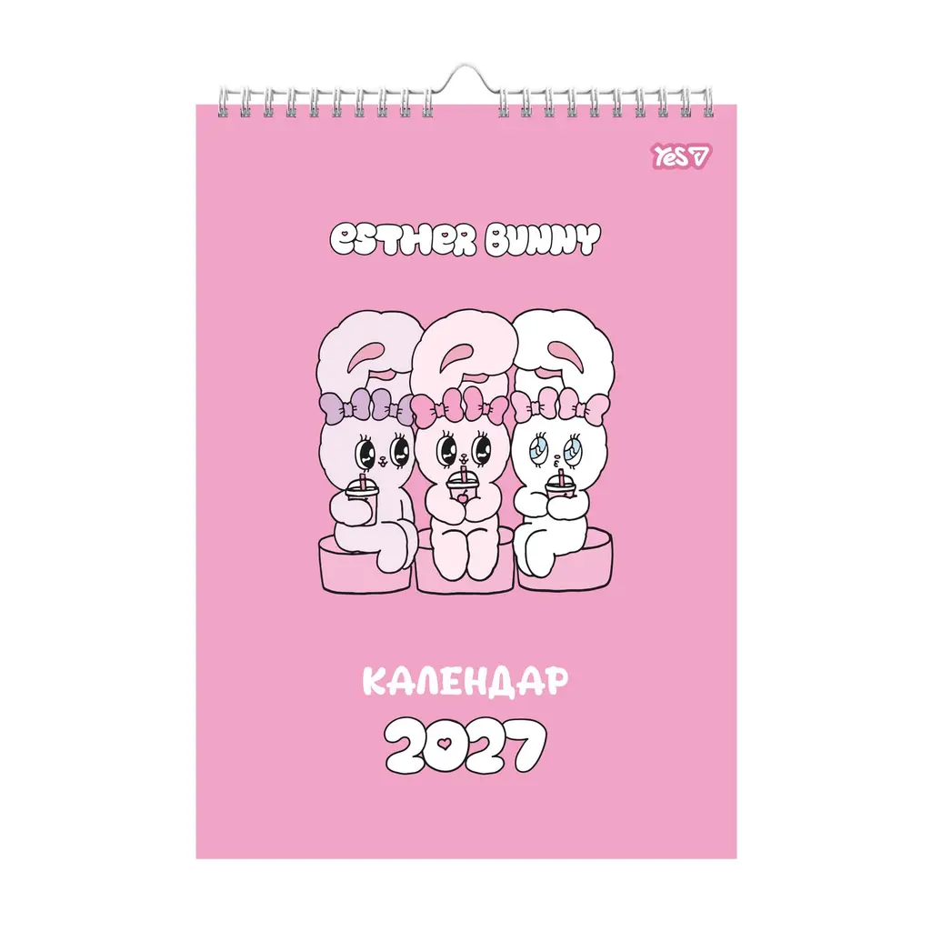 Обкладинка "Календар-планер YES Esther Вunny настінний на 2027 р., А3"