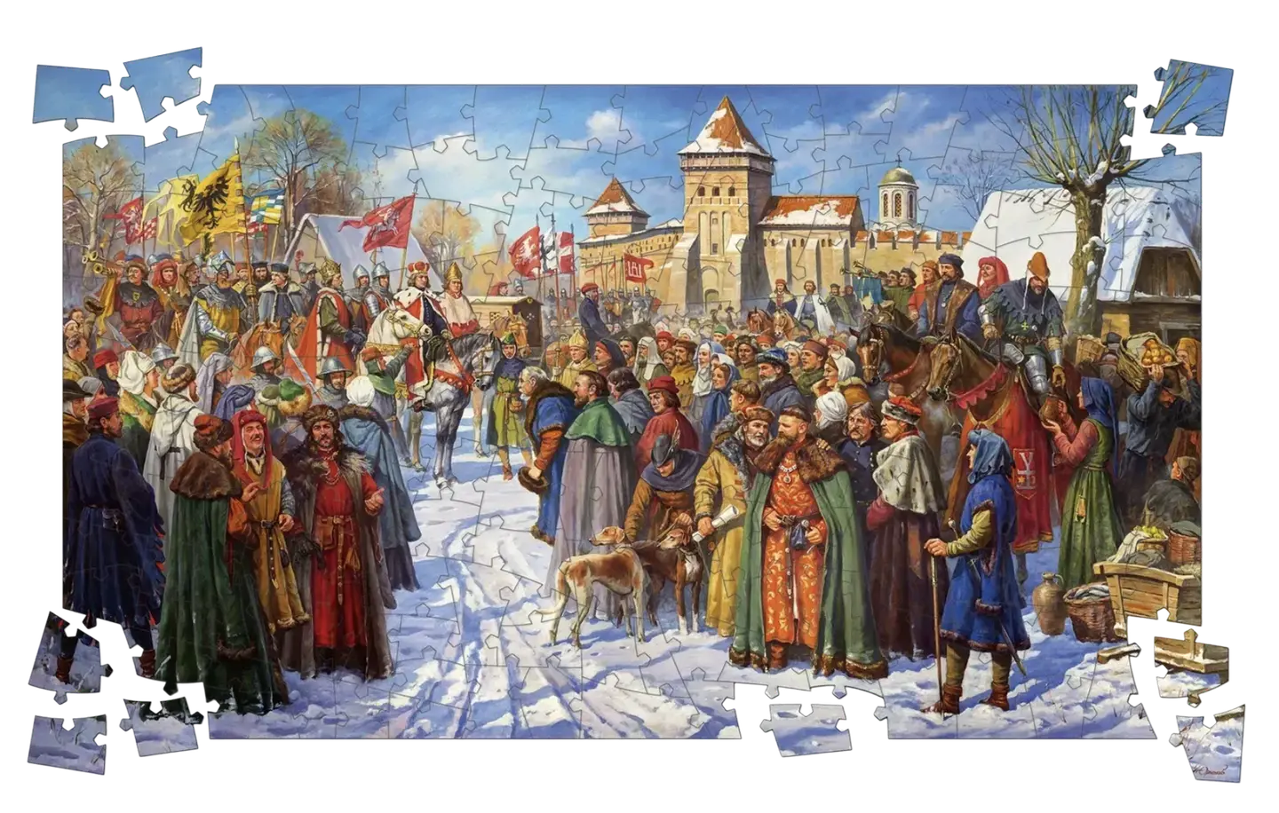 Пазл дерев'яний «З'їзд європейських монархів у Луцьку»