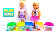 Barbie Doll twins play with SLIME