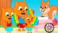 Cats Family in English - Cotton Candy At The Kiosk Animation