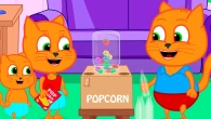 Cats Family in English - Homemade Rainbow Popcorn Cartoon for Kids