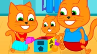 Cats Family in English - Collect the Rainbow Puzzle Animation