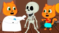 Cats Family in English - Halloween Skeleton Animation