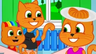 Cats Family in English - Rainbow Hair vs Mom Hairstyle Cartoon for Kids