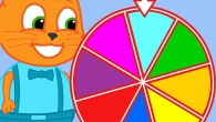 Cats Family in English - Wheel of Desires Guess What Color Cartoon for Kids