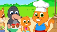 Cats Family in English - Cat Chef Cartoon for Kids