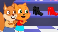 Cats Family in English - Shopping Day Cartoon for Kids