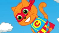 Cats Family in English - Superhero Cat Cartoon for Kids