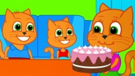 Cats Family in English - Mommy Cake Cartoon for Kids