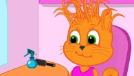 Cats Family in English - Mommy in a beauty salon Cartoon for Kids