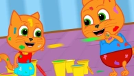 Cats Family in English - Play Doh Children s Songs Cartoon for Kids