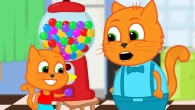 Cats Family in English - Gumball Machine for Dad Cartoon for Kids